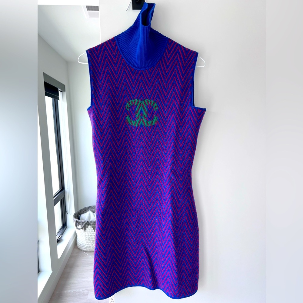 Chanel Fuchsia Sleeveless Sweater Dress